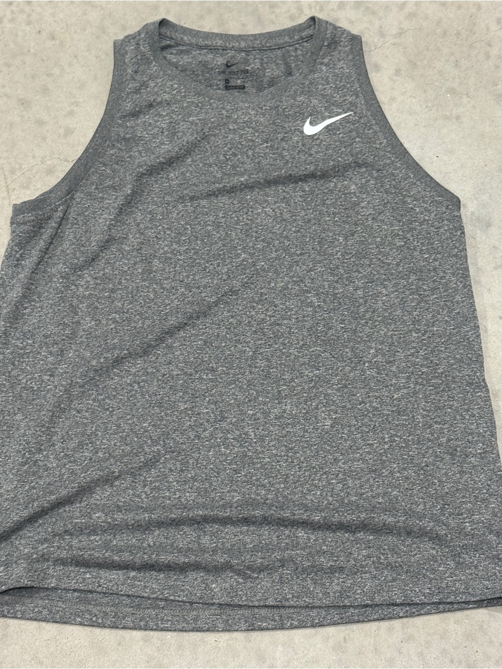 Nike Heather Gray Performance Tank with White Swoosh